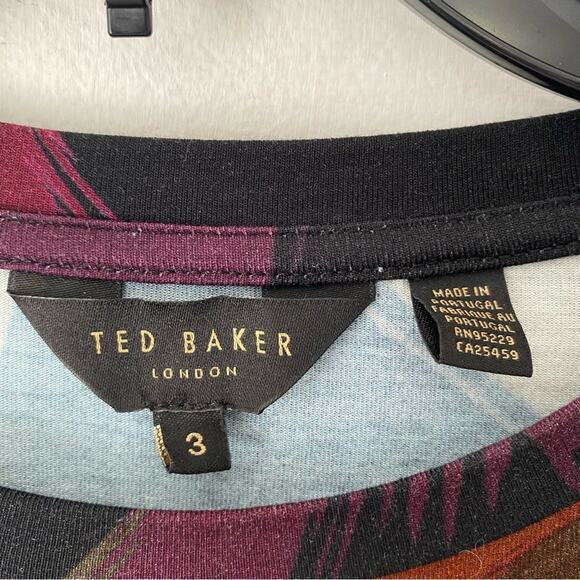 Ted Baker Lauryy Abstract Print Long Sleeve Dress size 3 Large - Picture 12 of 12